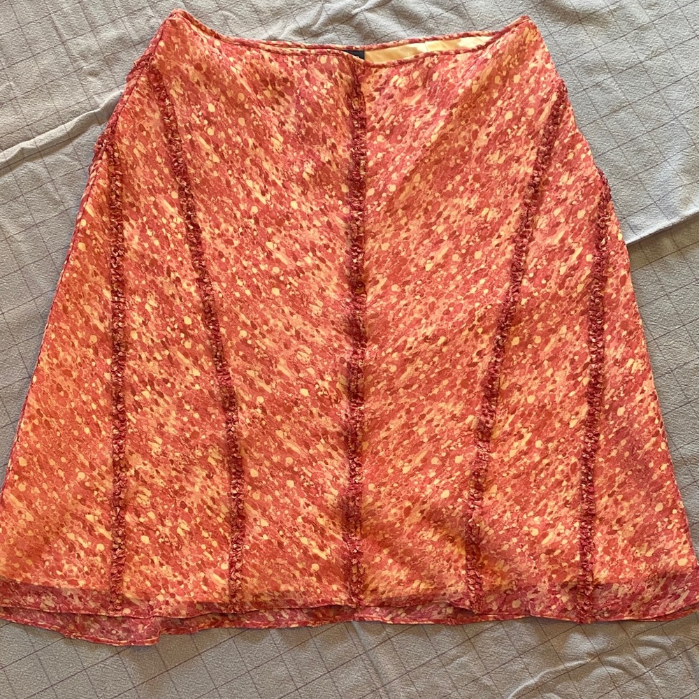 Ann Taylor Pink Watercolour A-Line Women’s Skirt